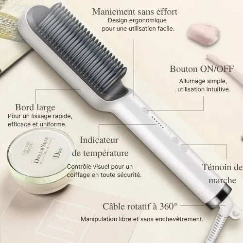 Mini Brosse Lissante sans fil,Brosse Lissante Chauffante cheveux Mini Brosse Lissante sans fil,Brosse Lissante Chauffante cheveux